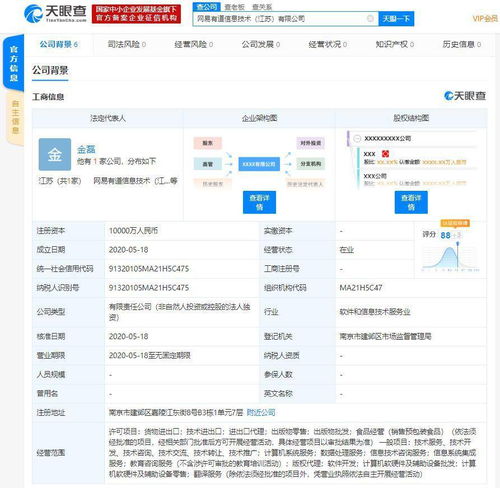 網(wǎng)易有道江蘇新公司成立，注冊資本1億發(fā)力軟件開發(fā)